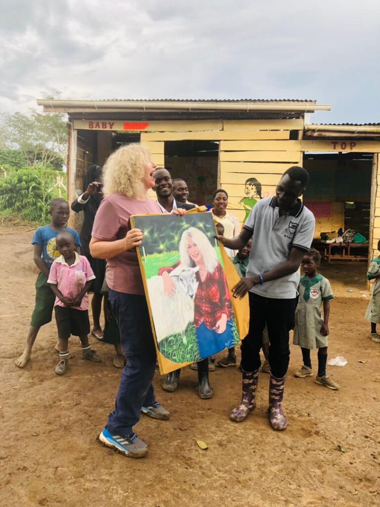 Juliet Gellatley at Atlas Vegan Community School in Uganda